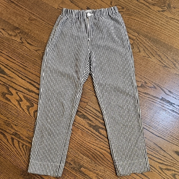 Brandy Melville Pants - Brandy Melville JOHN GALT Black and White Striped Trousers